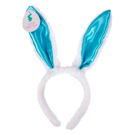 Easter Bunny Ears White n Blue Headband