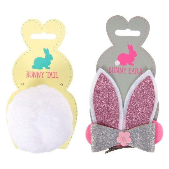 Easter Clip on Bunny Tail & Ears Headband