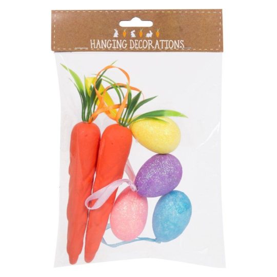 Easter Decorations Carrots,Glitter Eggs
