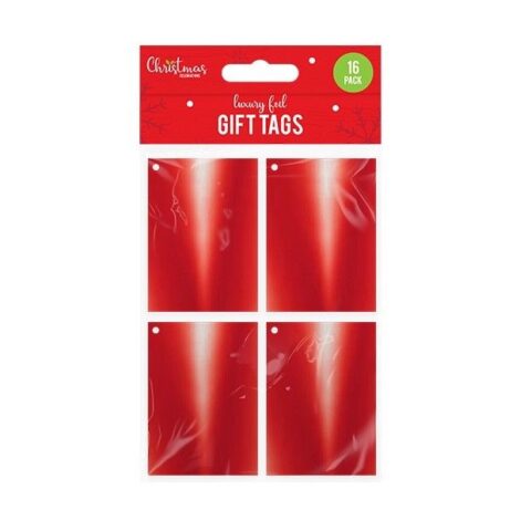 Christmas Novelty Red Foil Gift Tags