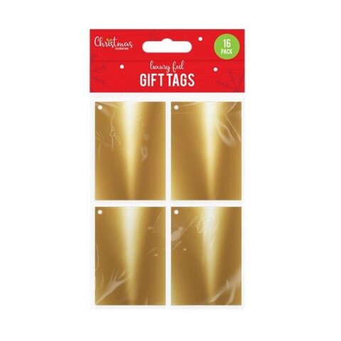 Christmas Novelty Gold Foil Gift Tags