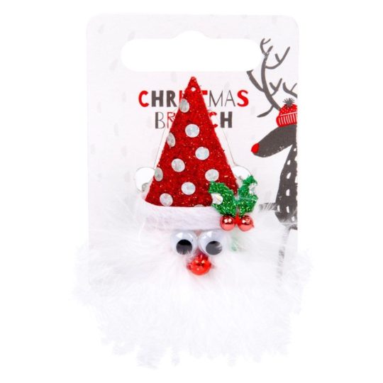 Christmas Flashing Brooch Santa