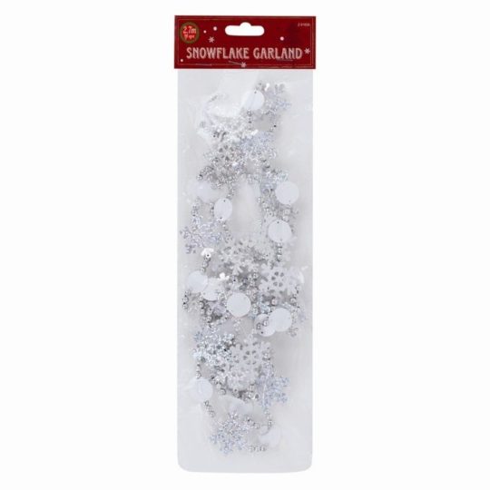 Christmas Snowflake White Bead Garland